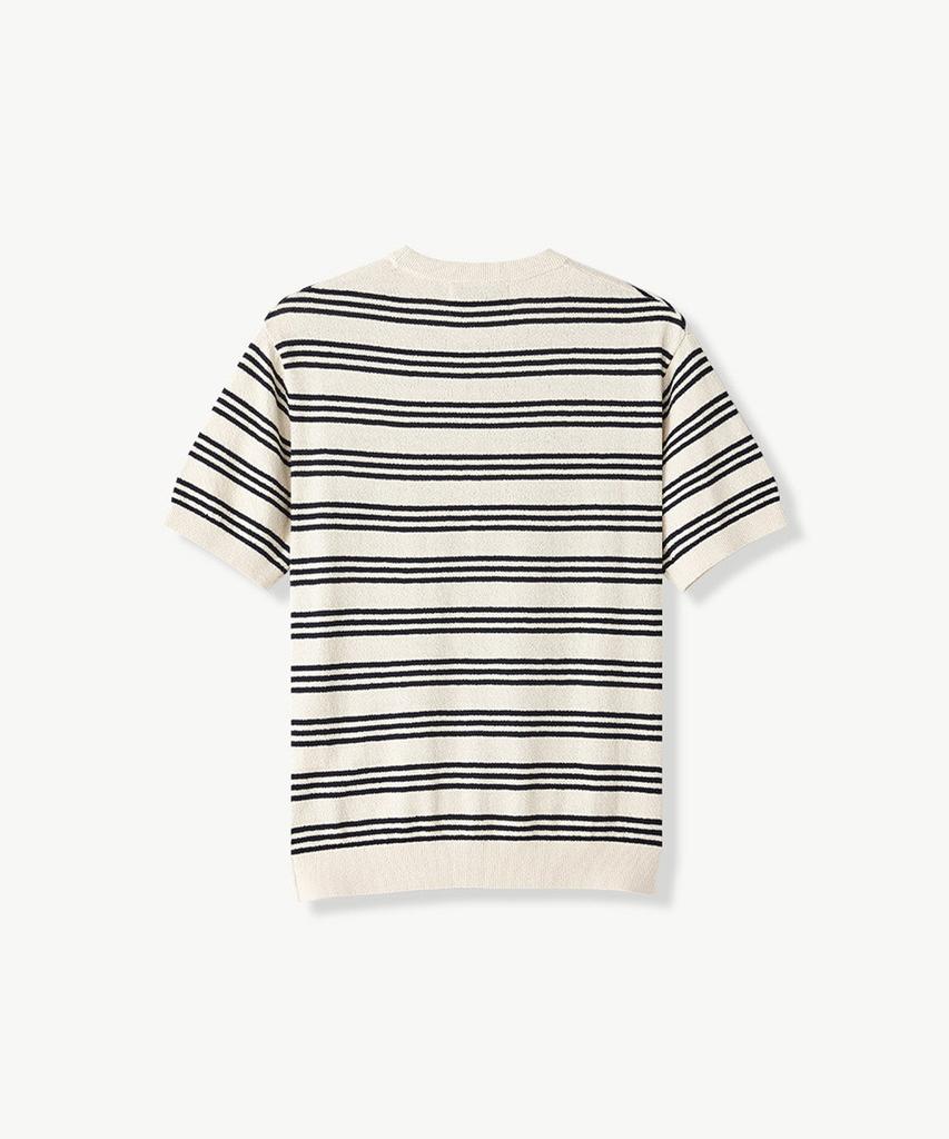 STCO Diems Round Stripe Knit_Ivory (Classic Fit)_Dktvb71Cti