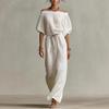 Amazon  European and American Cross-border Summer New Elegant Casual Solid Color Medium Sleeve One-word Collar Women's Dress