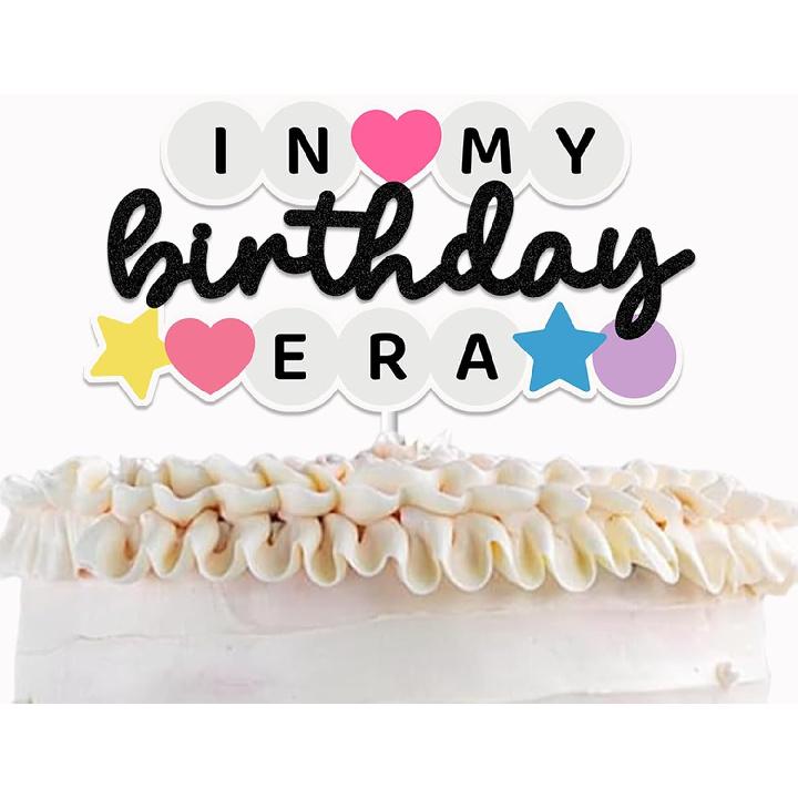 In My Birthday Era Cake Topper for Singer Birthday Party Decorations Music Fan Friendship Bracelet Decor