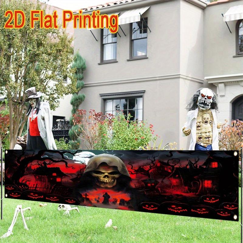 Haunted Happy Halloween Halloween Yard Banner, Outdoor Fence Garden Party Decor