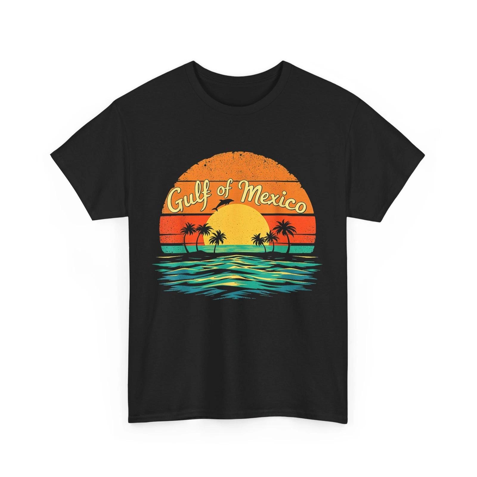Gulf of Mexico Shirt, Beach Lovers Palm Trees Summer Women Men Vintage Shirt L