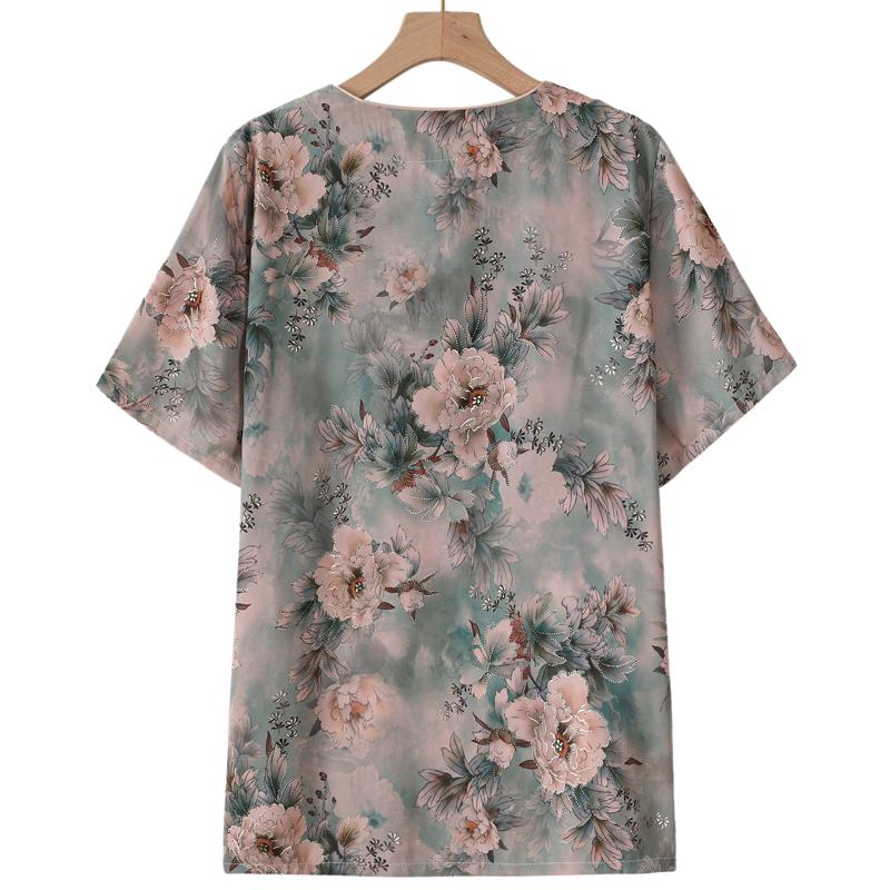 Blusas Elegantes de Talla Grande para Mujer 4XL-8XL Verano Tops Oversize Camisas Casuales de Manga Corta para Mujer