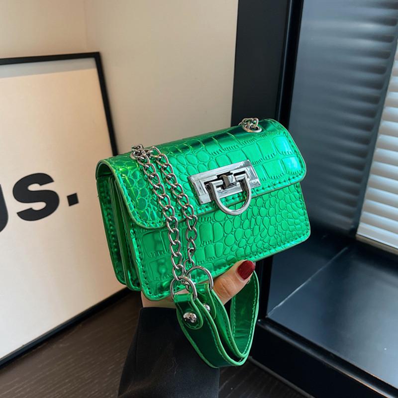 Chic Casual Chain Shoulder Bag Stylish Fashionable Small Square Pu Handbag For Women In Trendy Colors