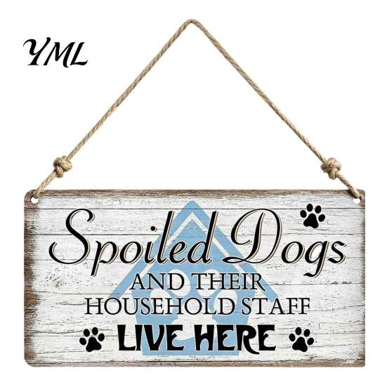Pet Welcome Door Sign House Wooden Sign, Rustic Farmhouse Dog Wall Hanging Plaque, Entrance Decor Vintage Home Decor, Housewarming Gift for
