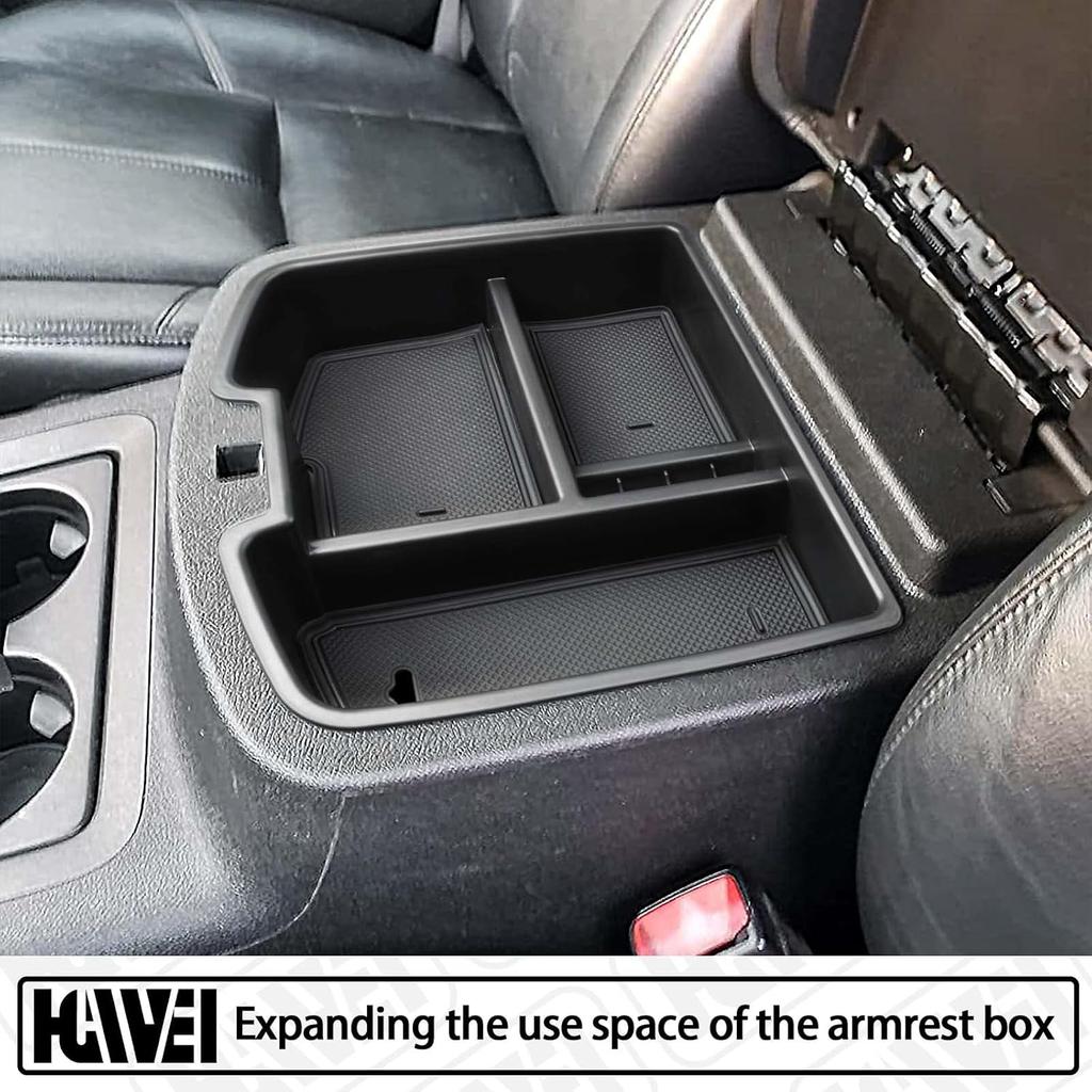 Center Console Organizer Compatible With 2007-2014 Chevy Silverado GMC Sierra Avalanche Tahoe Suburban Yukon Yukon XL Accessories, Floor Mounted