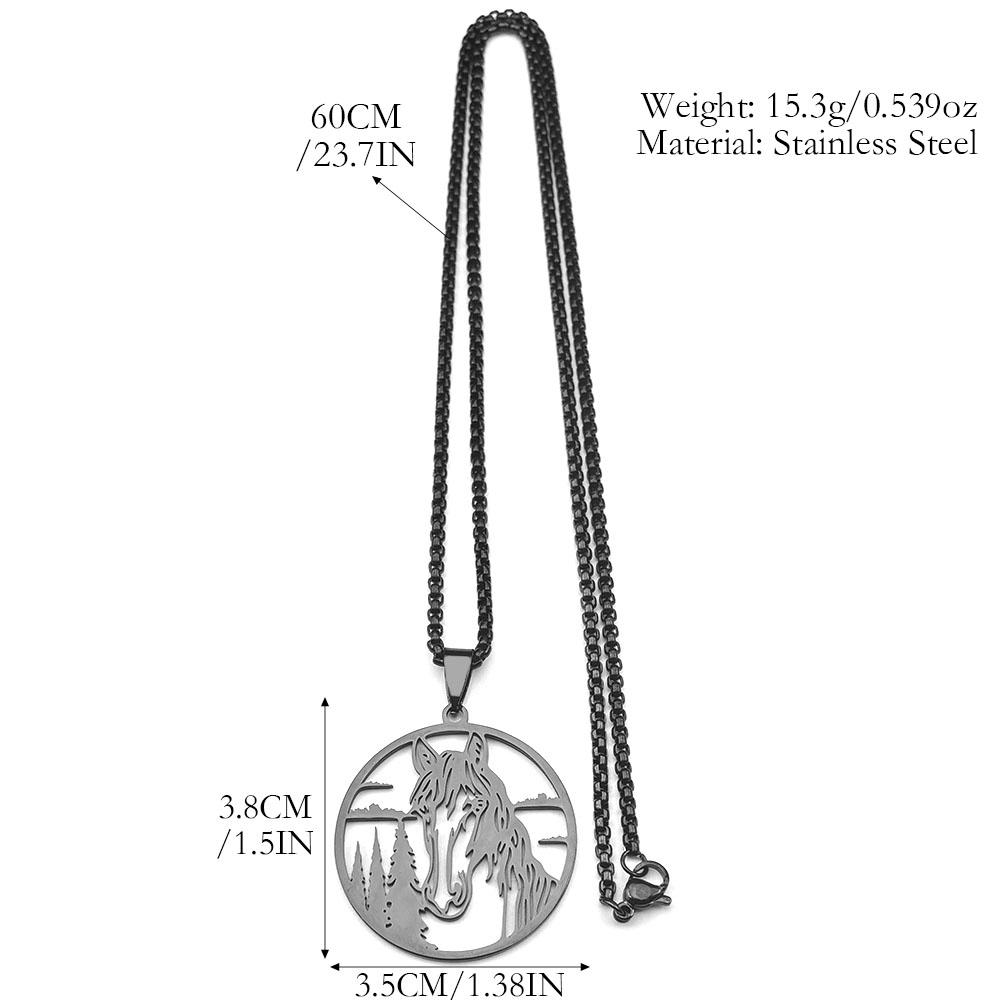 Horse Head Necklace For Women Men Stainless Steel Silver Color Pendant Chain Jewelry Gifts Animal Lover