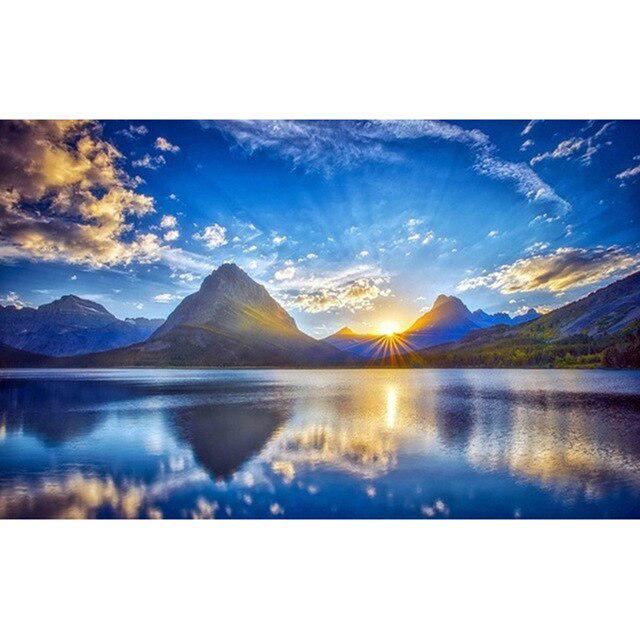 DIY 5D Diamond Painting Waterfall Landscape Full Round Rhinestone Diamond Embroidery Cross Stitch