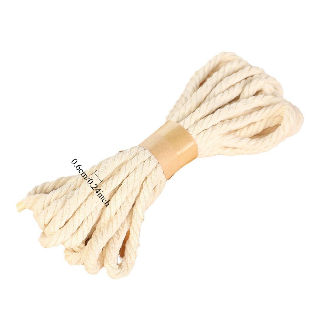 6mm Macrame Cord Cotton Cream White Rope for Bohemian Wall Hanging, DIY Weaving and Tapestry Making