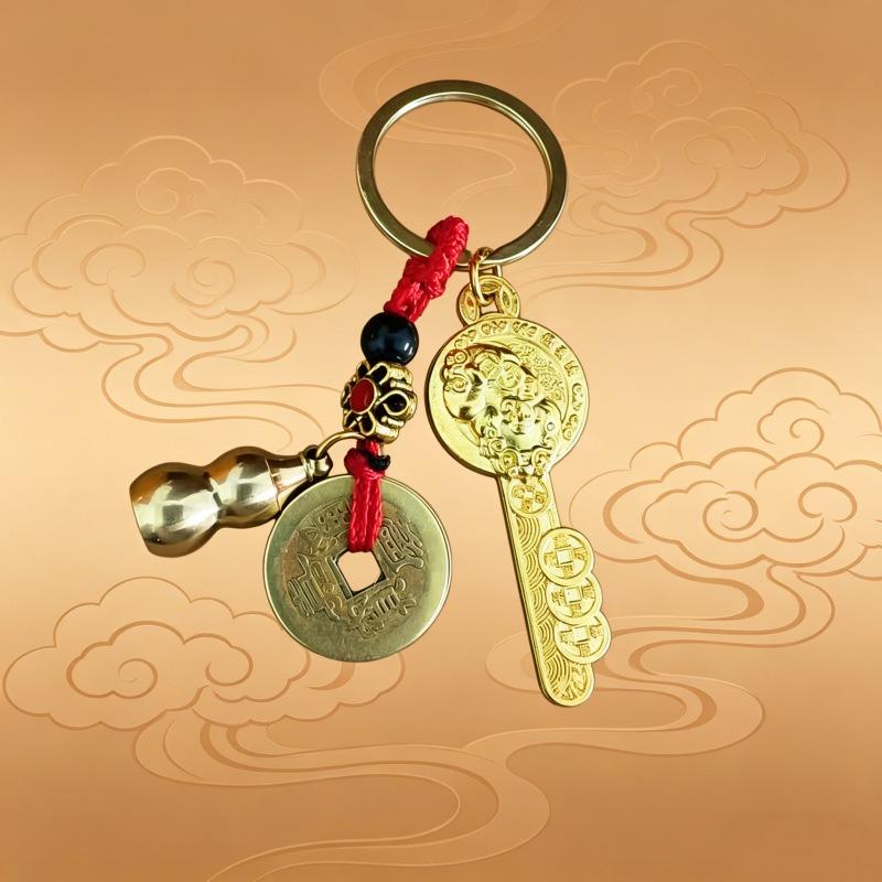 Trendy Alloy Baifu Pixiu Keychain Pendant Metal Accessories Bag Trailer Hanging Pendant Decorative Small Gift