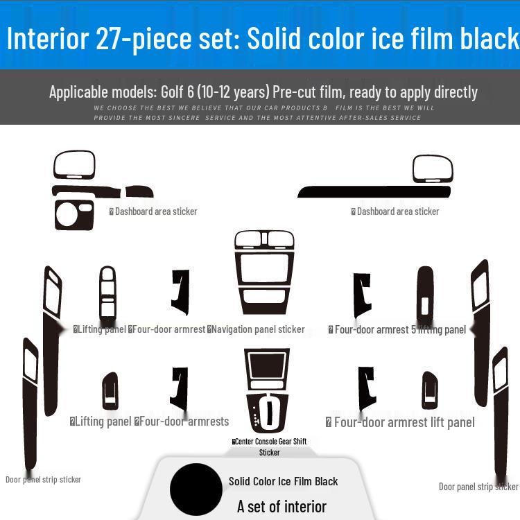 Golf 6 Carbon Fiber Interior Console Decoration Stickers, Free Replacement for 10-12 Year Models.