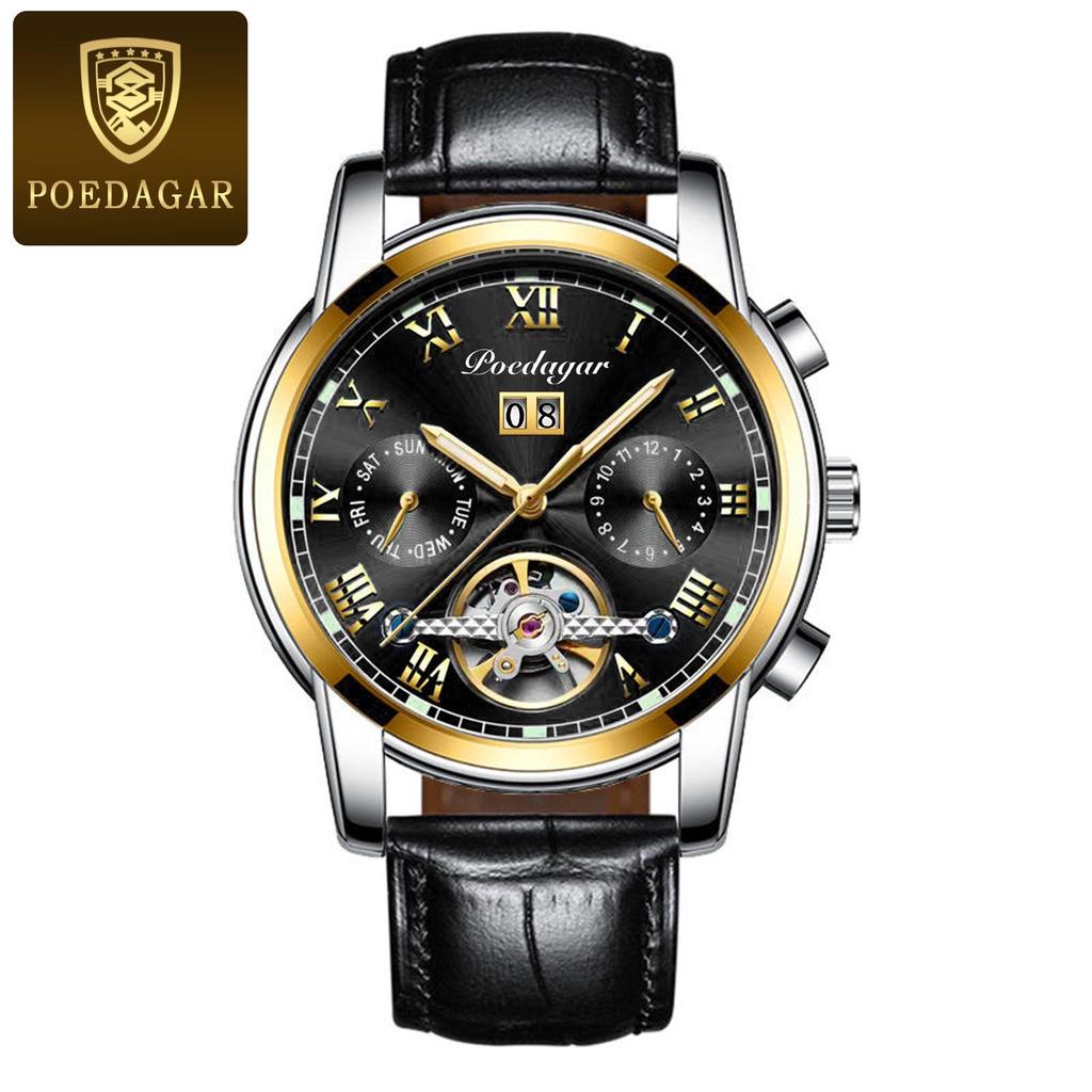 TikTok Trending Men's Automatic Waterproof Stainless Steel Luminous Skeleton Watch
