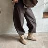 Two wear round head brown soft surface flat bottom short boots women's autumn and winter matte medium tube retro