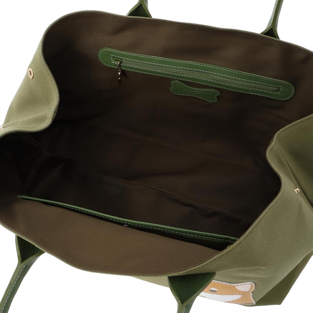 Kitamura Dog Handbag Khaki 33334 P-0685 Women's (Shiba Inu) [Green]