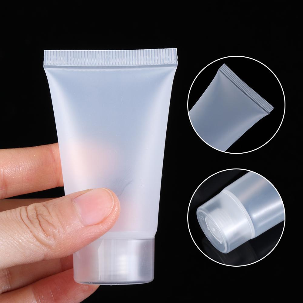 2Pcs Travel Size Empty Matte Clear Tube Cosmetic Cream Lotion Shampoo Bath Squeeze Lotion Containers Refillable Bottles
