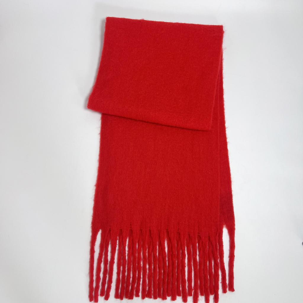 Versatile mohair solid color scarf women's winter thickening simple warmth enlarged shawl scarf