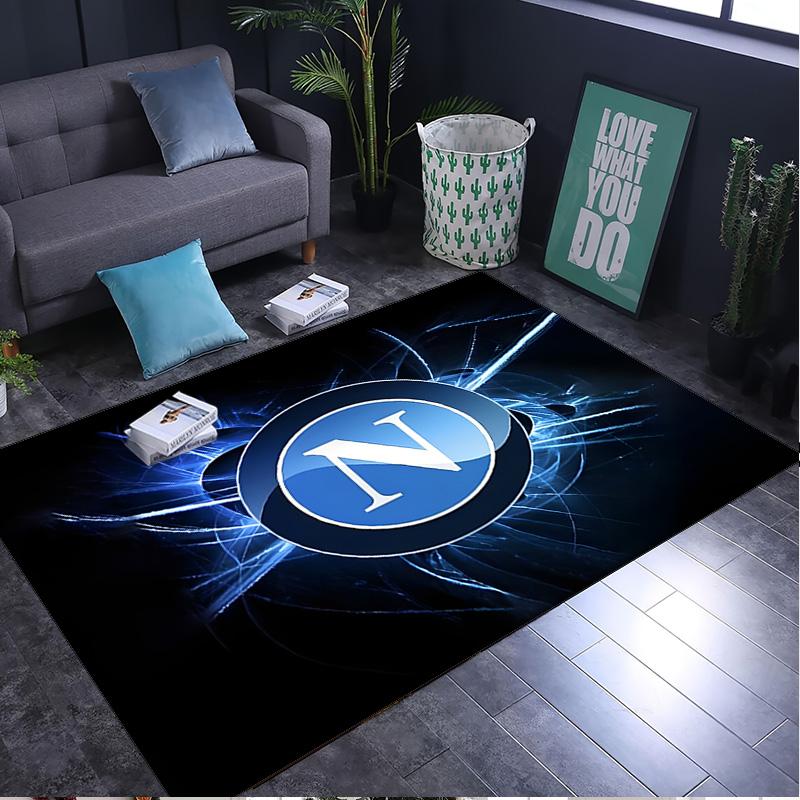 1PC Rug Electric Blue Napoli Logo Carpet, Chair Rug,Area Rug for Office Bedroom Living Rooms Bedroom, Doormat Decor Christmas Fan Gifts