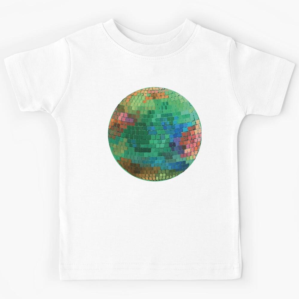 Copper disco ball colorful 70s retro aesthetics Kids T-Shirt 140