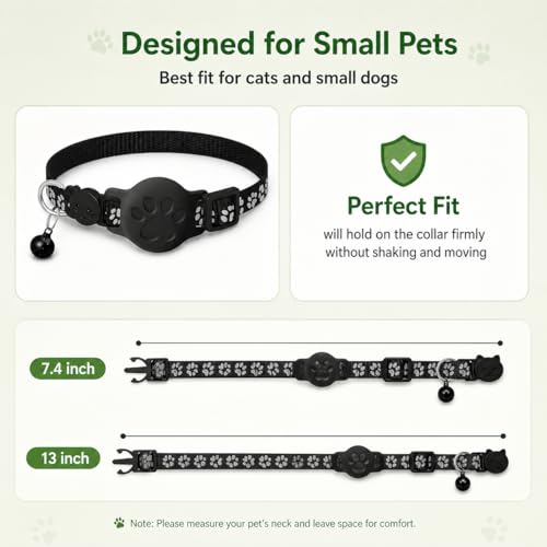 Pet Tracker GPS Collar for Cats Android Only  Smart Tag Waterproof Compatible with Google Find My No Monthly Fee Advanced Tracking Solution Smart