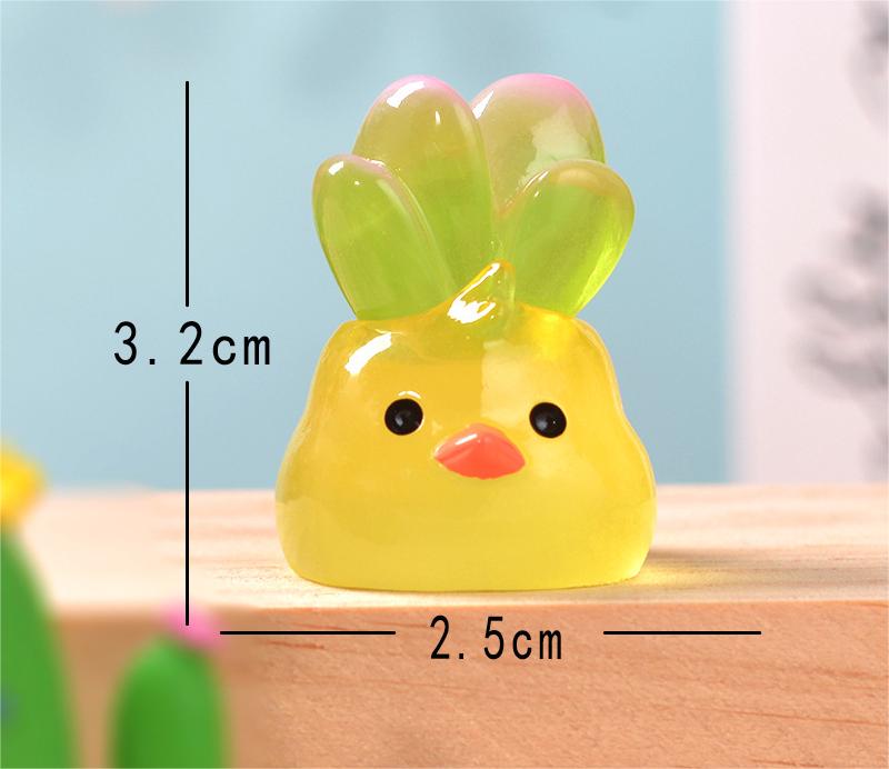 Luminous Cactus Figurines Mini Cute Resin Succulents Plants Ornaments Glowing Microlandscape Home Garden Decoration Accessories