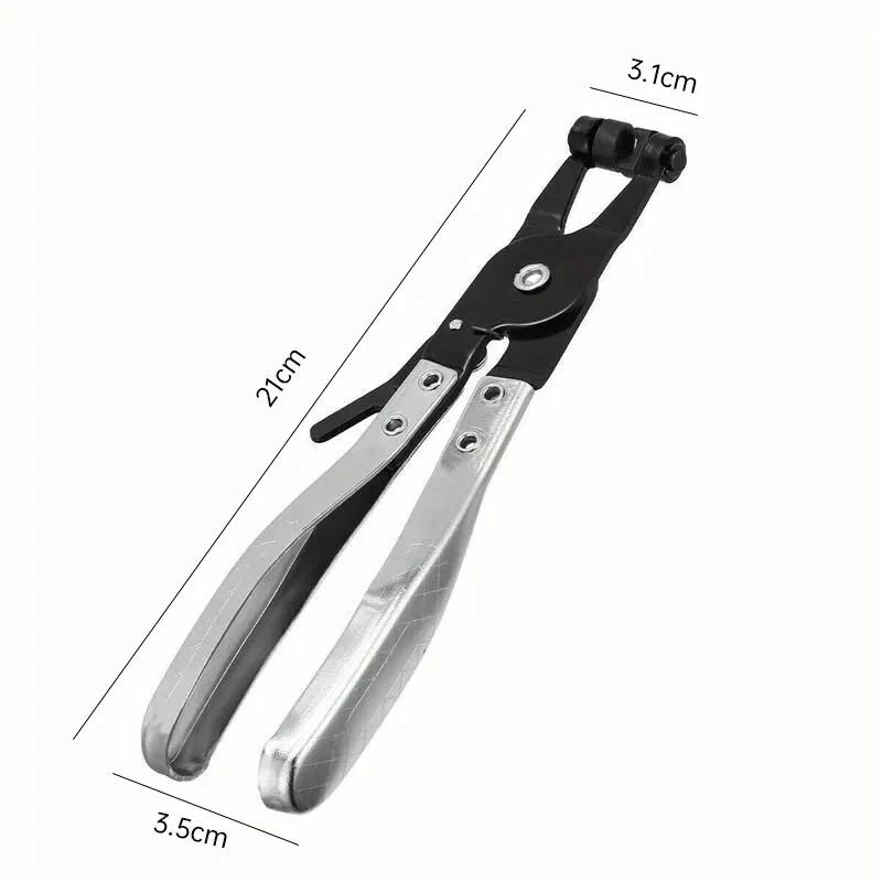 

Плоскогубцы для хомутов для шлангов водопроводных труб автомобиля. Зажим с поворотным приводом. Инструмент для фиксации губок. Снятие и установка кольцевых плоских хомутов для шлангов.