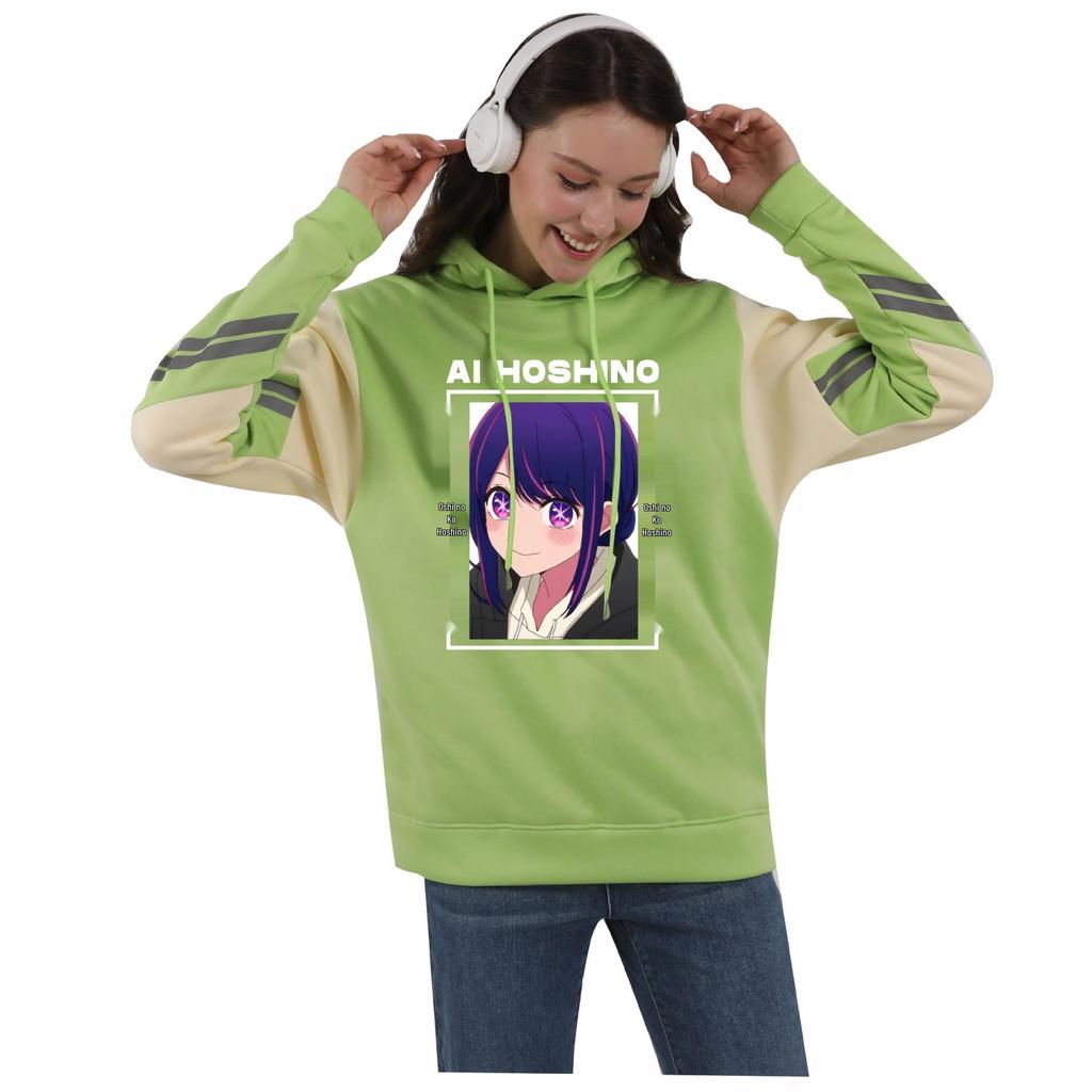 Oshi no Ko My Starry-Eyed Child Unisex Autumn/Winter Color Block Hoodie with Velvet
