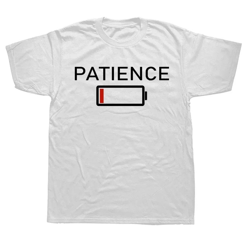 Fun Low Battery Patience Summer Style Graphic Street Clothing Short Sleeve Fashion Trend Birthday Gift Tshirt Unisexs Clothing