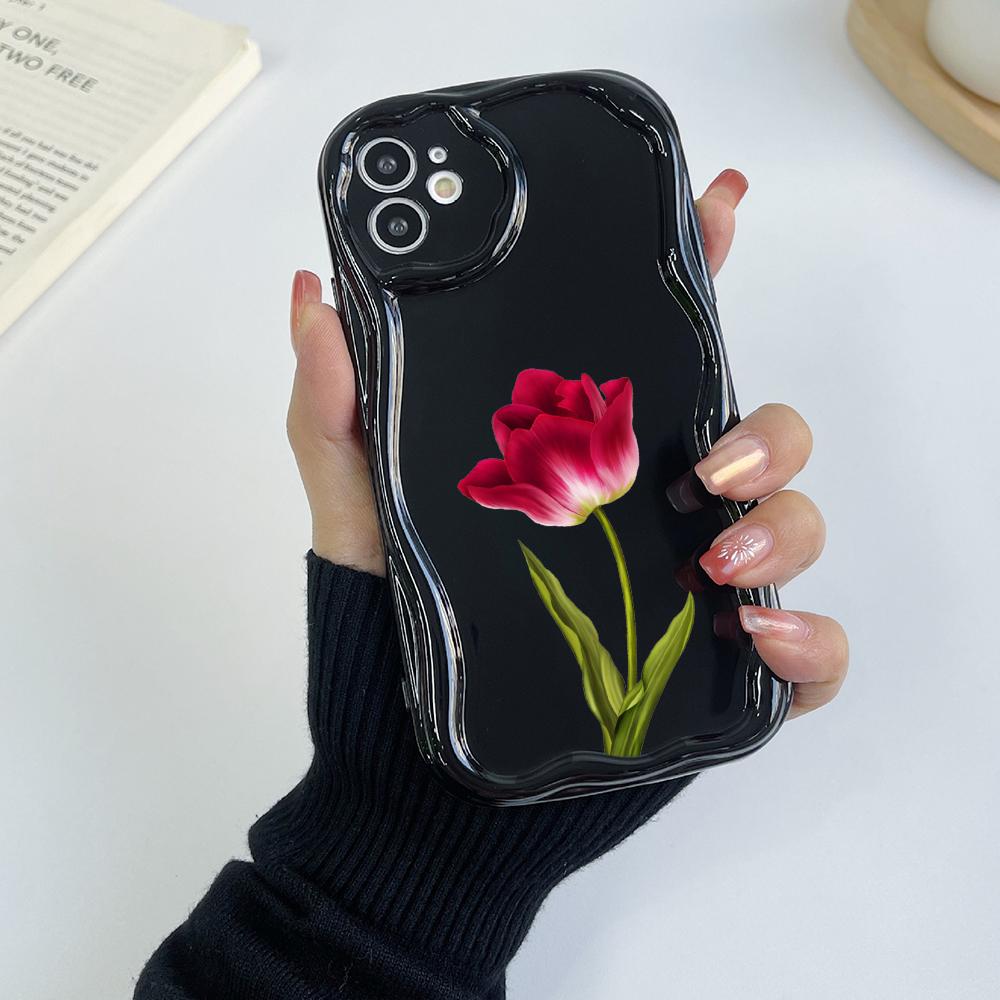 LZ16 flower Clear Soft Wave ტელეფონის ქეისები Xiaomi 11 Lite Redmi Note 13 12 8 Pro 9 12C A3 Infinix Smart 8 Tecno Protection უკანა ყდა
