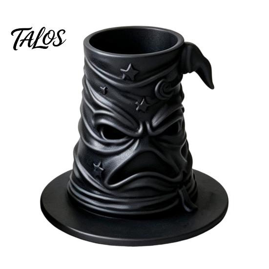 Minimalist Tabletop Organizer Wizard Hat Storage Box, Gothic Desk for Makeup Brushes And Compact Countertop Case Pens, Dark Academia Vintage Halloween
