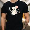 T-Shirt Men Dangerous Cartoon Mouse Motif Cotton Size S To 5XL