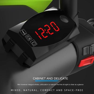 Nuevo Pantalla LED Digital 12V 3 en 1, voltímetro, reloj, termómetro, indicador, Panel, medidor