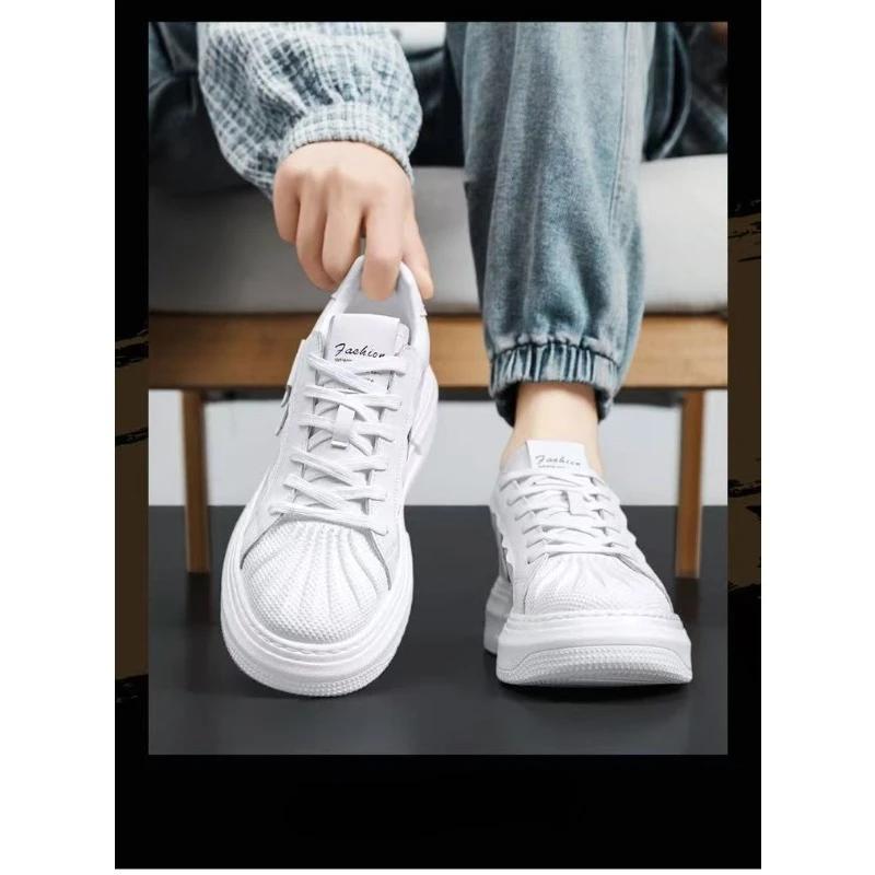 Handmade Man Casual Shoes Natural Leather Platform Sneakers Retro Men's Sport Shoes Outdoor Camping Waliking Male 2025