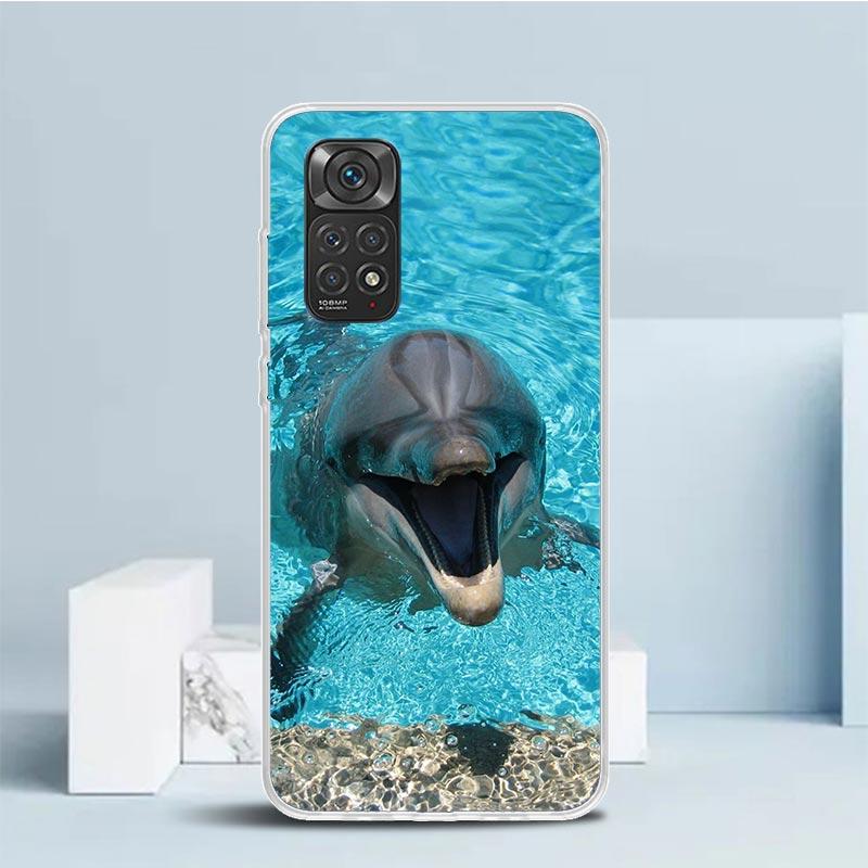Ocean Animal Cute Dolphin Phone Case For Xiaomi Redmi Note 15 14 14S 13 12S 12 Pro Plus 11S 11 11T 11E 10S 10 + Soft TPU Back Co