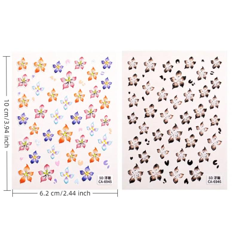 Blumen-Nagelsticker, Relief-3D-Nagelapplikationen, Klebeschieber, Nagelkunst-Zubehör, Aufkleber, Nageldekorationen, DIY-Nageldesign