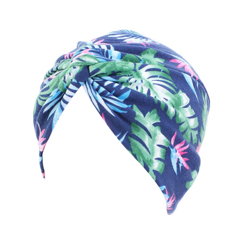 Fashion Women Printed Cross Twist Turban Cap For Women Headband Indian Hat African Head Wraps Lady Hair Accessory Turbante Mejur