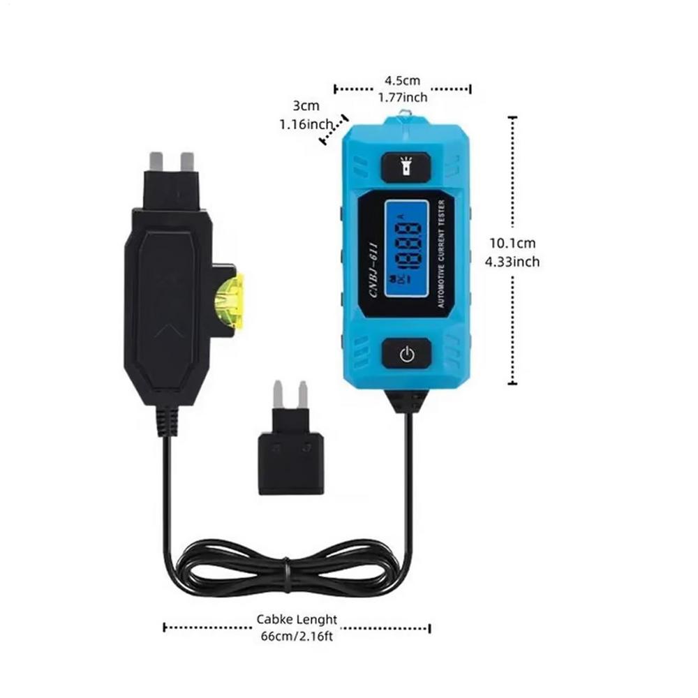 

Automotive Circuit Tester Car Current Detector Circuit Measurement Detector 20A 48V car Relay Fuse Detector for Diagnostic tools синий