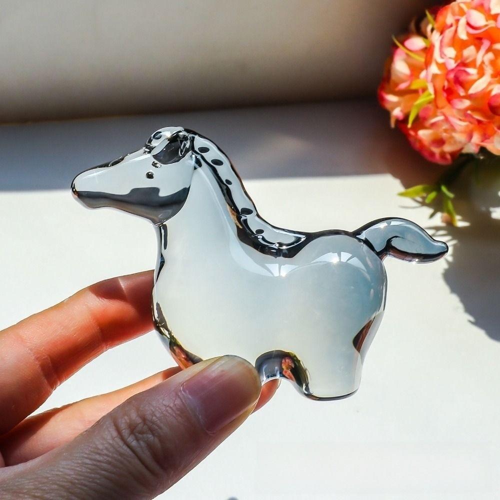Minimalist Design Crystal Horse Statue Colorful Decorative 3D Figurine Glass Animal Sculpture Collectible Sturdy