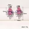 925 Sterling Silver Gorgeous Water Drop Cubic Zirconia Stud Earrings Pink/Green/Blue Pear CZ Wedding Engagement Jewelry Gifts