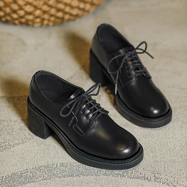 

Модные женские лоферы, туфли, клоги на платформе с мелким вырезом, модные повседневные женские кроссовки, оксфорды с круглым носком, черные балетки, осенний британский стиль 35