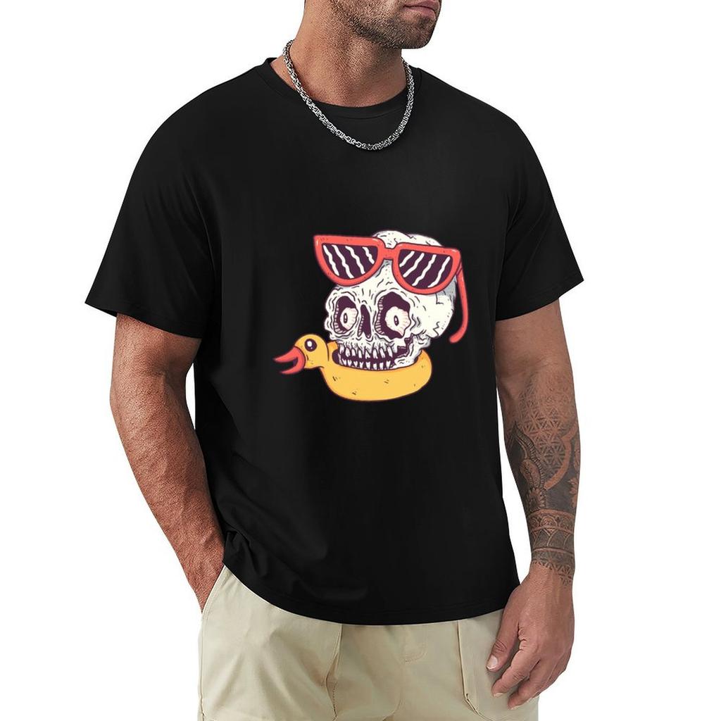 Beach Skull Tshirt Stylish Print Short Sleeve Tee