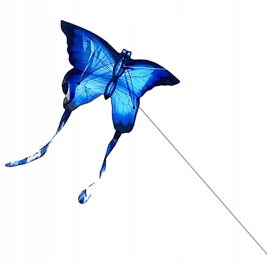 Xxl Kite Butterfly Blue Glowing Led 150Cm