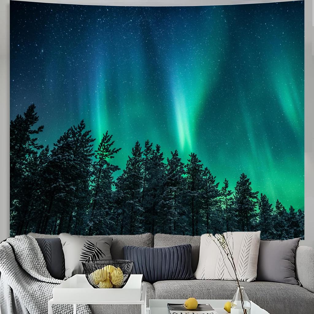 Night Sky Northern Lights Pattern Art Tapestry Home Decor Living Room Bedroom Festive Decor Accessories Background Wall Covering