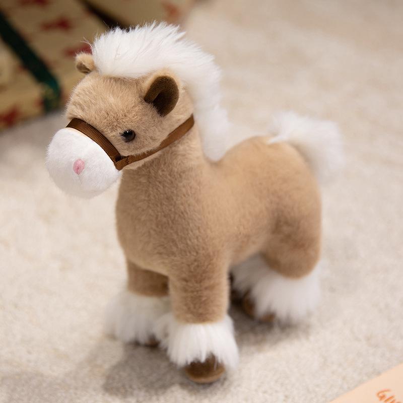 

Simulation pony doll plush toy standing pony doll boy soothing rag doll birthday gift 27cm латте