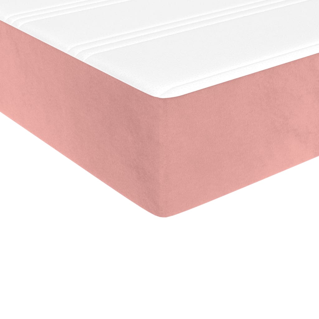 Box Spring Bed with Mattress Pink 80x200 cm Velvet
