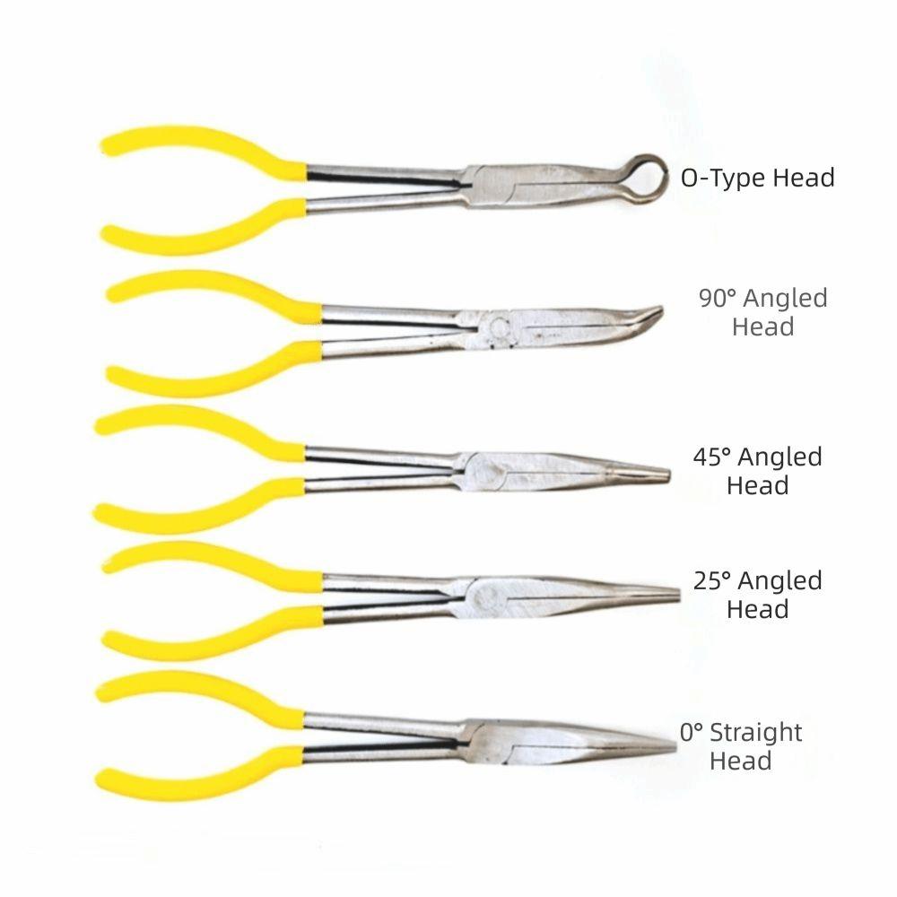 Straight Bent Tip Extra Long Nose Pliers 0/25/45/90 Degree Hand Removal Tools  Auto Care