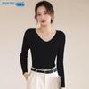 JEANSWEST Women's Slim V-Neck Long Sleeve Knit Top