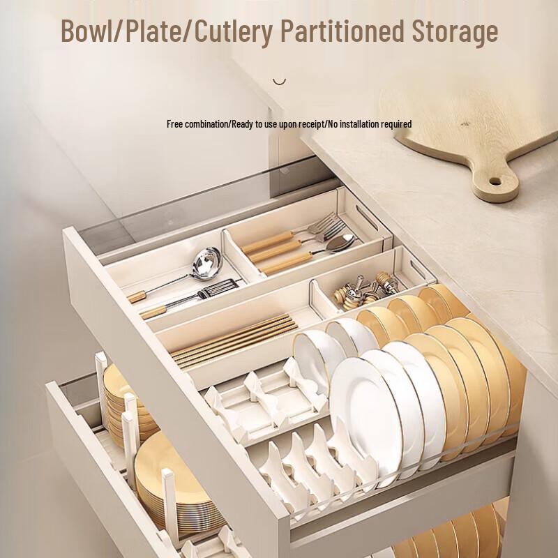 5-Piece Kitchen Drawer Dish & Bowl Organizer