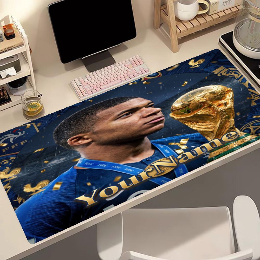 Mbappe Customize Text Mouse Pad Desk Mat Ultralong Desk Mat Nonslip Rubber Bottom Office Desk Accessory