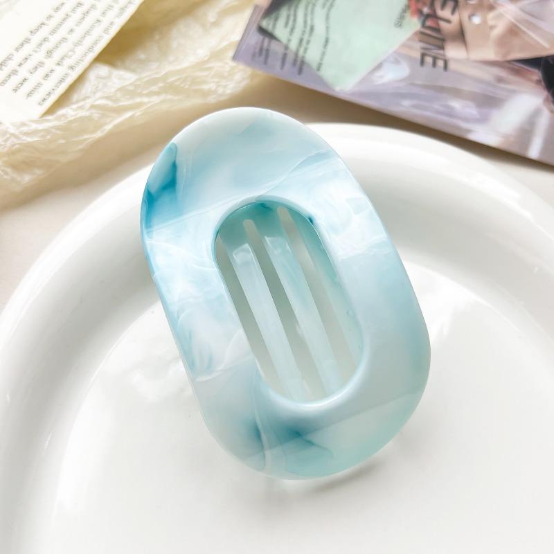 Arc-shaped Oval Grab Clip Marble Gradient Color Ponytail Bun Shark Clip High-end Hair Accessory Hair Clip