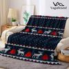Knit Christmas Fair Isle Flannel Blanket Warm Soft Halloween Christmas Couch Warm Cozy Decorative Decor Gift for All Season