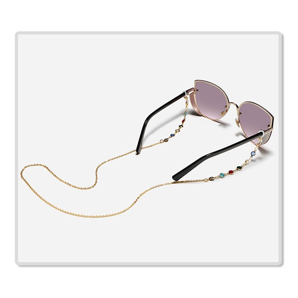 Kolorowy Pasek do Okularów z Kostkami Fashion Łańcuszek Naszyjnik do Okularów (Złoto)